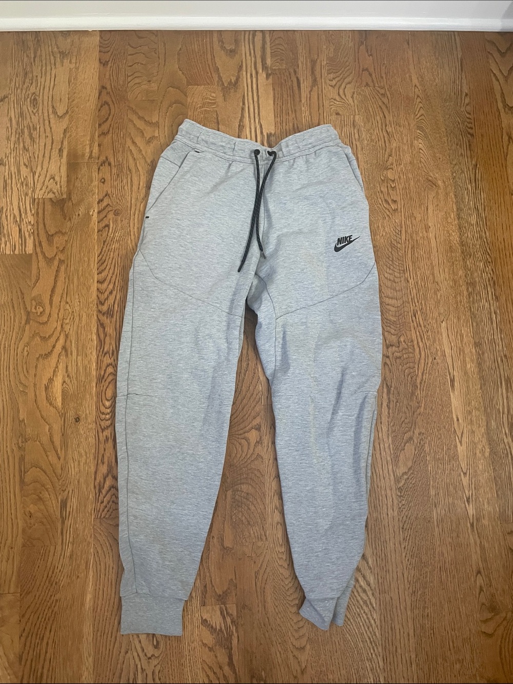 Nike Light Gray Sweat Joggers with Black Logo